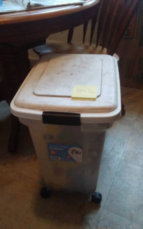 lot 21 image: Large Air Tight Container On Wheels Containing Potting Soil
