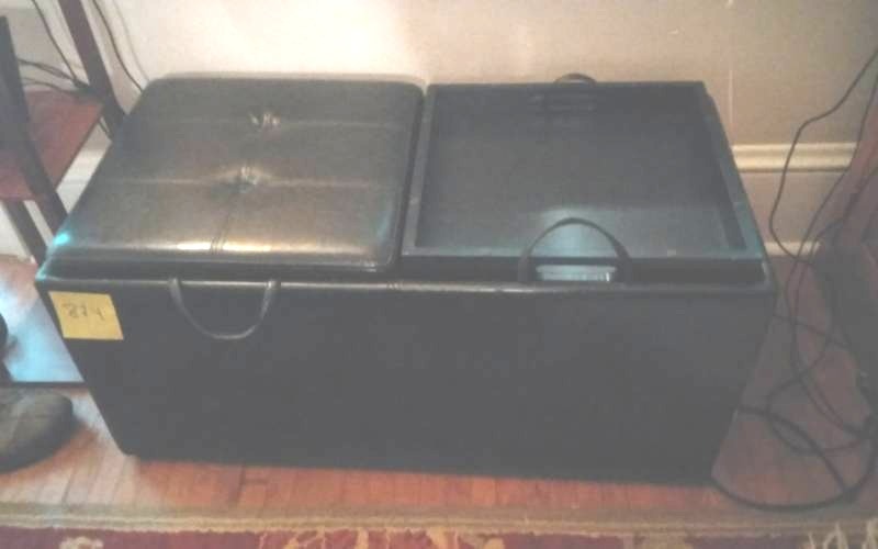 lot 43 image: Storage Ottoman With Tray Top 35x17x16