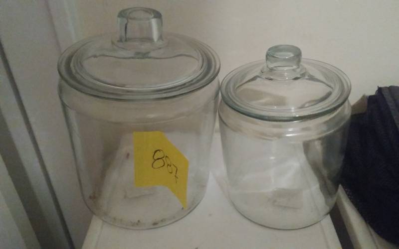 lot 55 image: 2-Glass Apothecary Jars