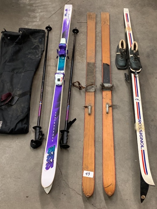 lot 49 image: (3) Assorted Pairs Of X-Country Skis