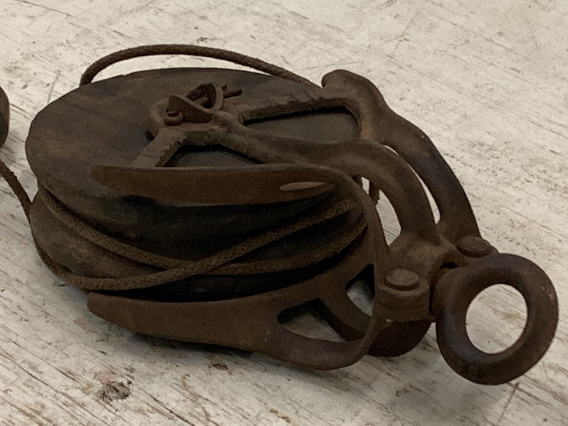 lot 12-C image: Antique Wooden Pulley
