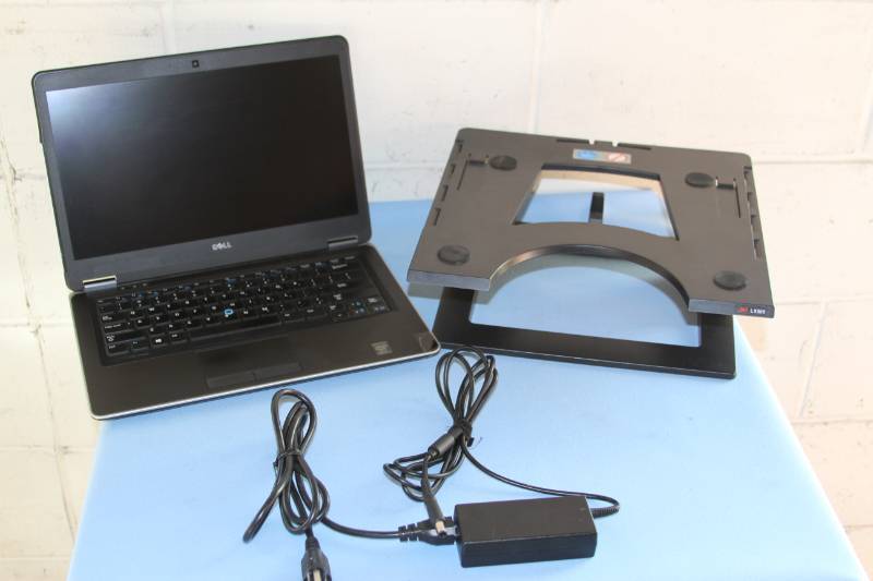 lot 4 image: Dell Latitude Laptop Computer with 3M Stand & Power Supply