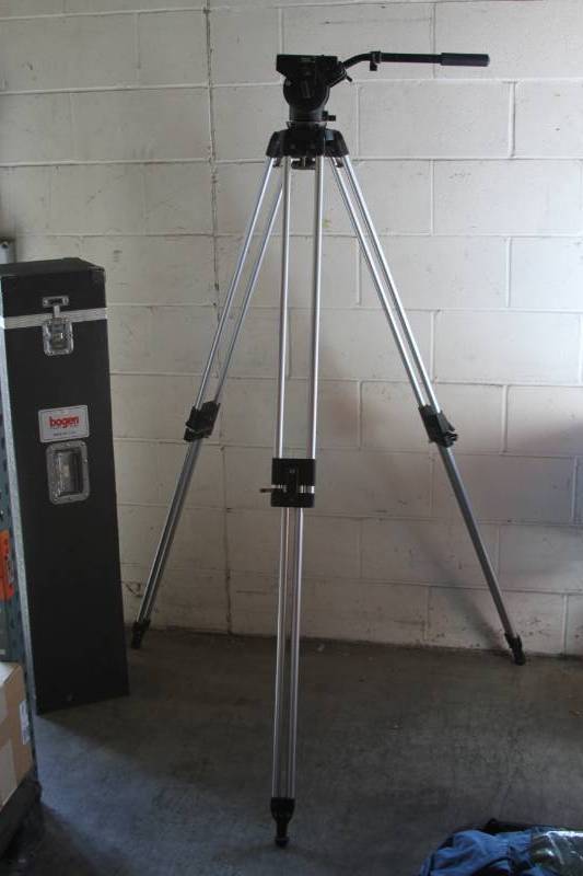 lot 5 image: Bogen  Manfrotto Professional Video Tripod & Fluid Head with Pan Arm & Hard-Sided Case