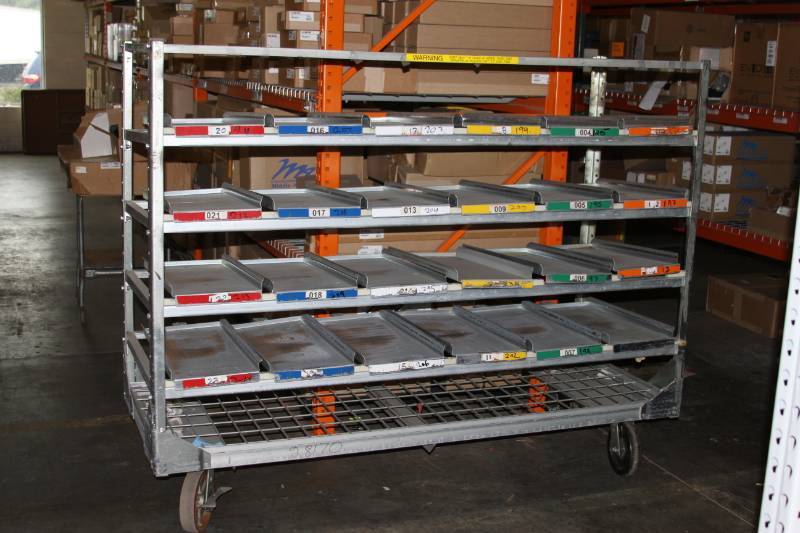 lot 19 image: Large Metal Rolling Industrial Warehouse Cart with Heavy Duty Casters