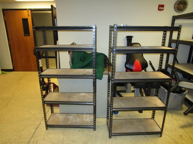lot 604 image: TWO FIVE SHELF STORAGE RACKS