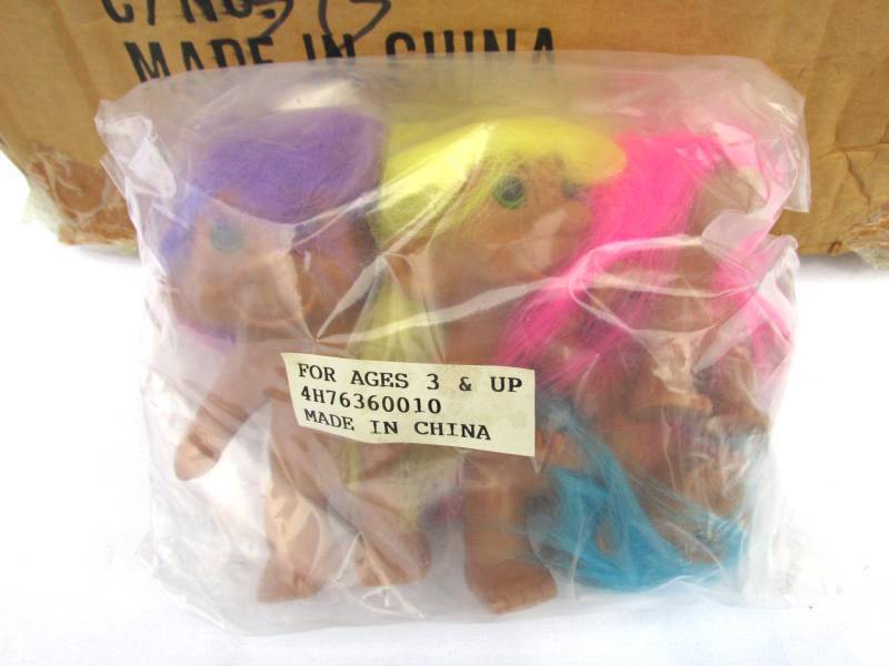 Case of New Troll Dolls With Accessories