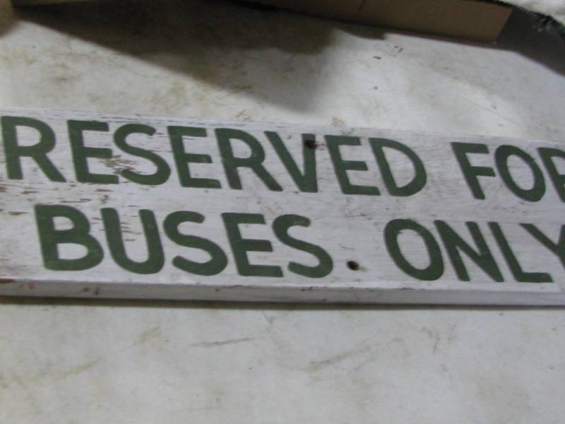 Buses Only Wood Sign