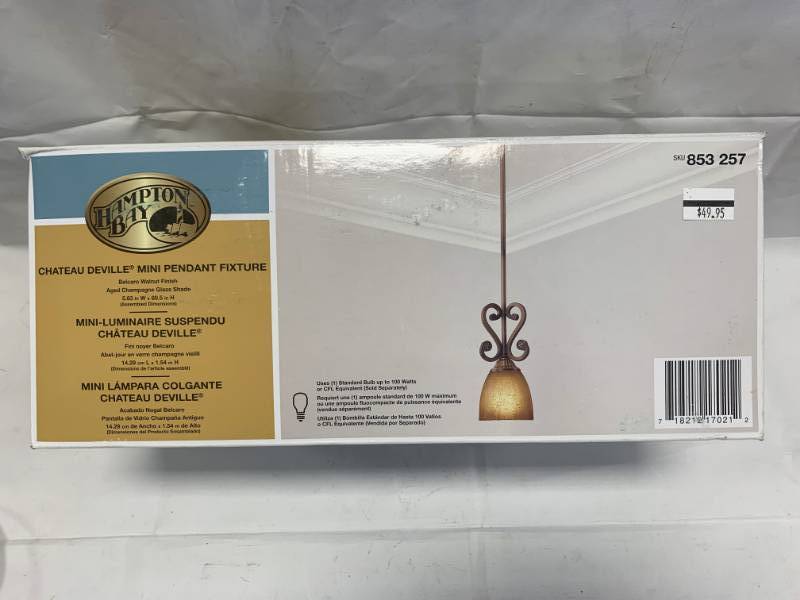 lot 8 image: Hampton Bay Chateau Deville Mini Pendant Fixture