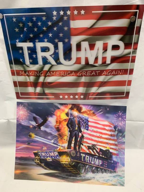 lot 18 image: Lot of 2 Donald Trump 3D Signs