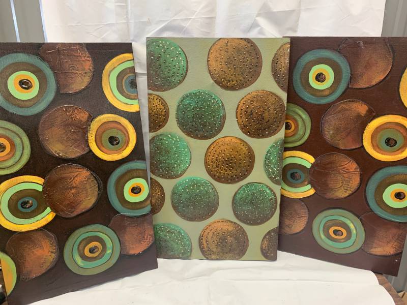 lot 40 image: Set of 3 Paintings 14 x 24