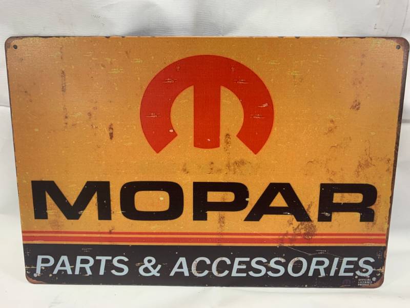 lot 48 image: Mopar Metal Sign (relist from non paying bidder)