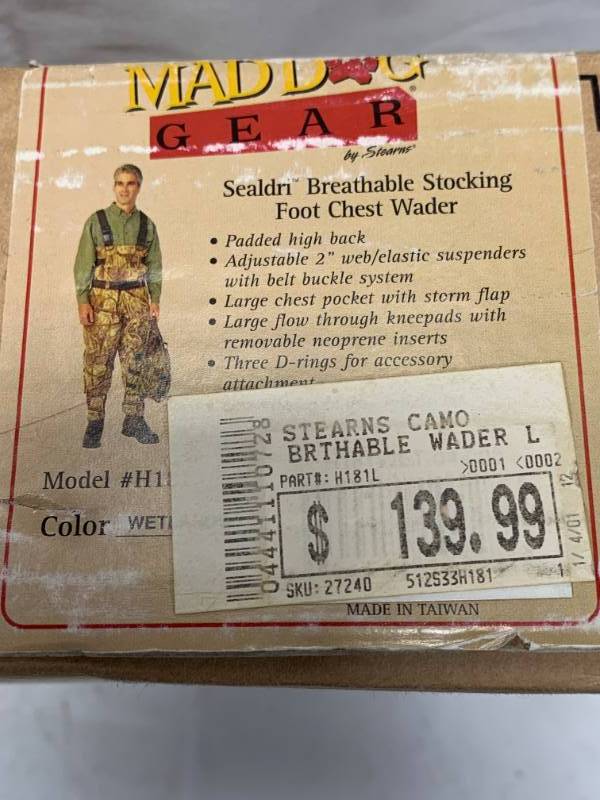 lot 68 image: New Breathable Stearns Chest Waders $139 Retail