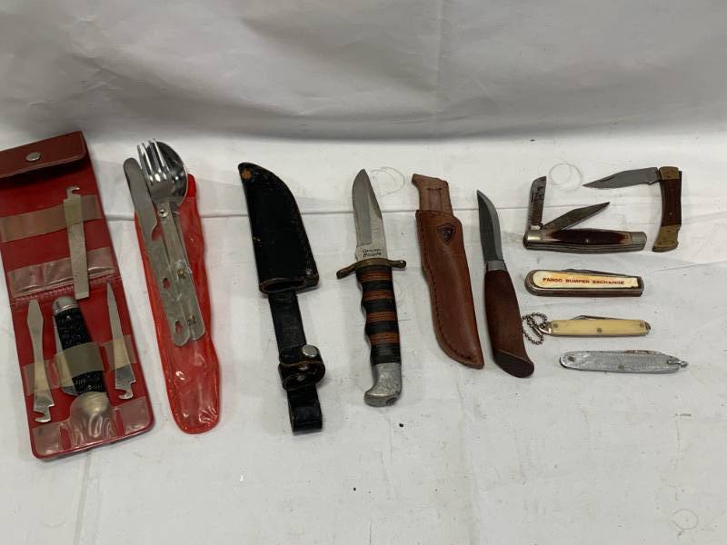 lot 78 image: Large Knife Lot Including an Original Japanese Bowie