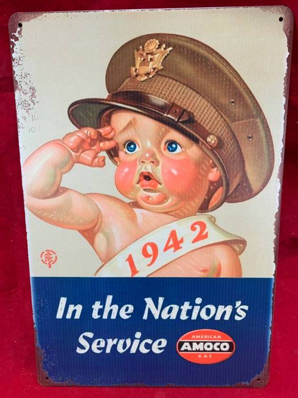 lot 89 image: Amoco Metal Sign