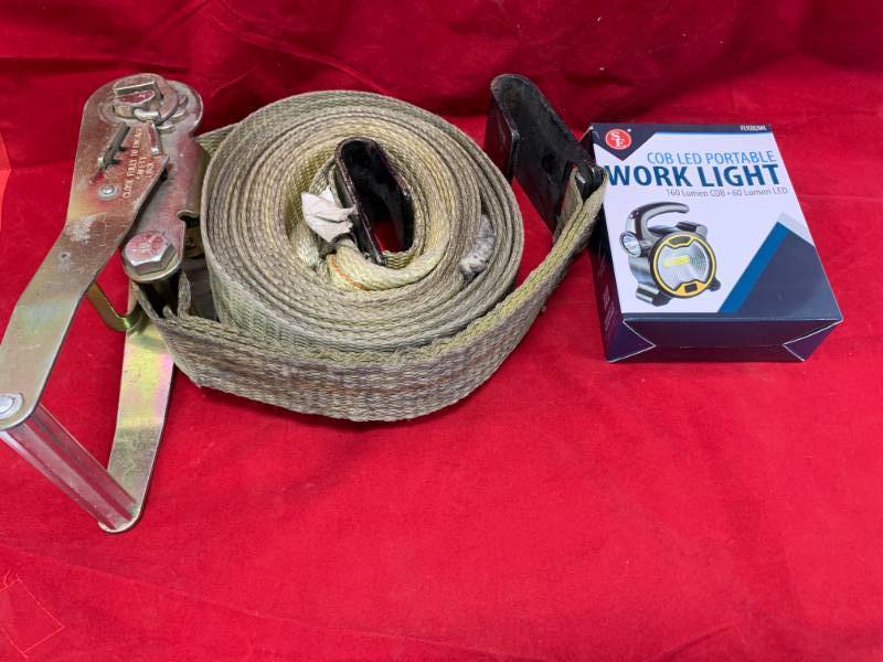 lot 90 image: Tie Down Strap & Portable Worklight