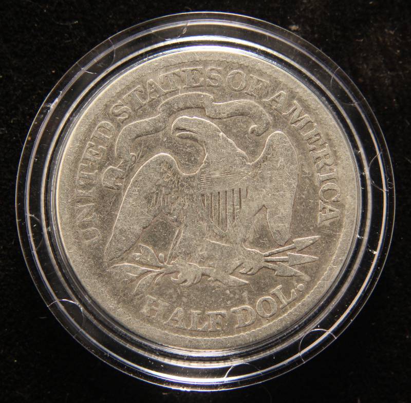 lot 03 image: 1875 US SEATED LIBERTY HALF DOLLAR IN AIRTITE