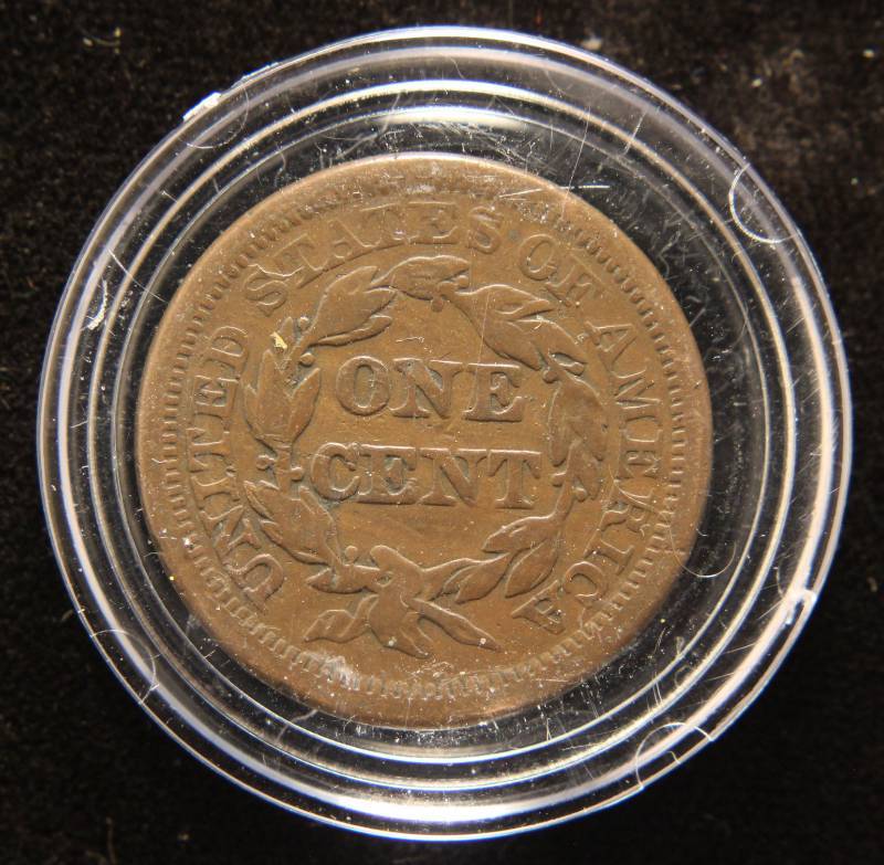 lot 06 image: 1844 US LARGE CENT IN AIRTITE HOLDER