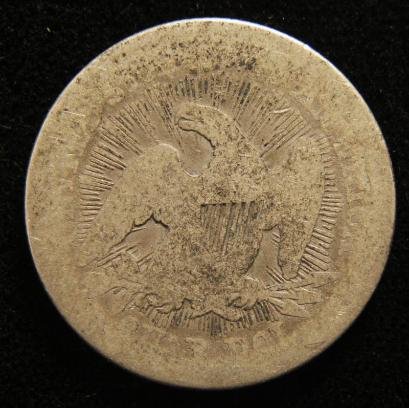 lot 32 image: 1853 arrows & rays SEATED QUARTER