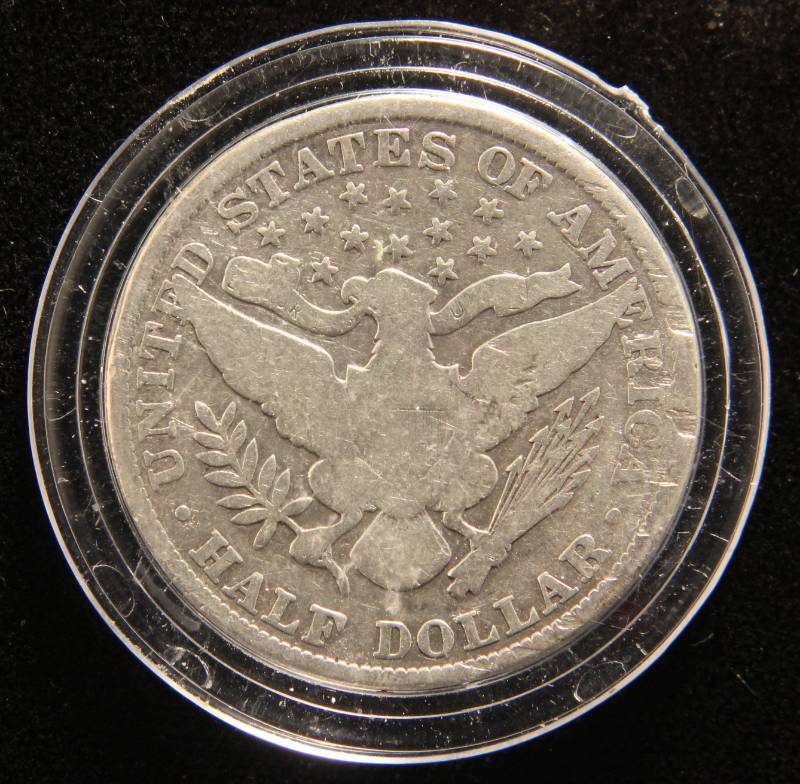 lot 34 image: 1902 BARBER SILVER HALF DOLLAR IN AIRTITE