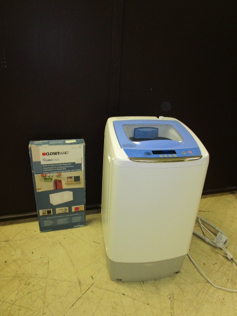 lot 727 image: APARTMENT WASHING MACHINE AND STORAGE CUBES