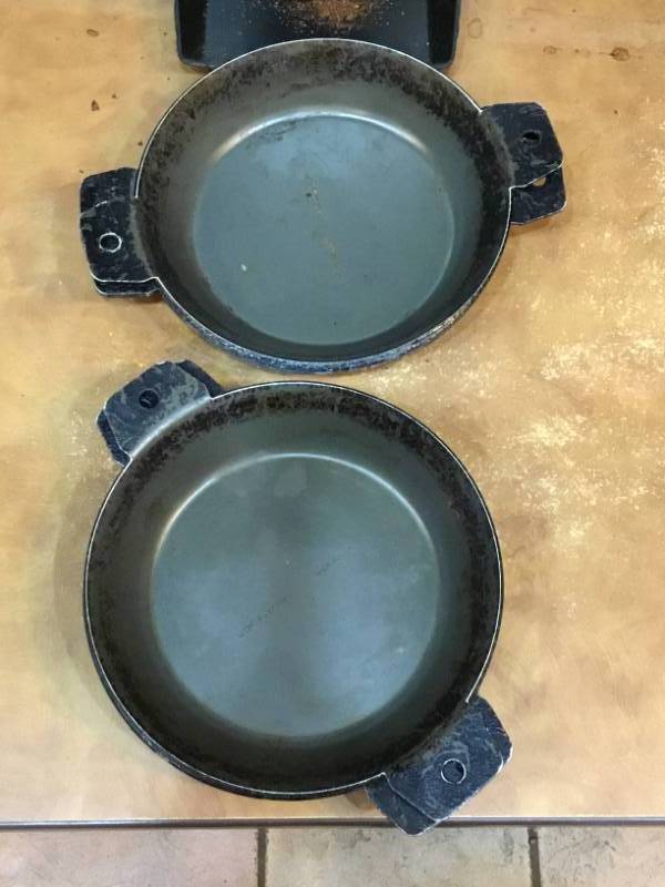 8 cast iron pans 7 12 wide.