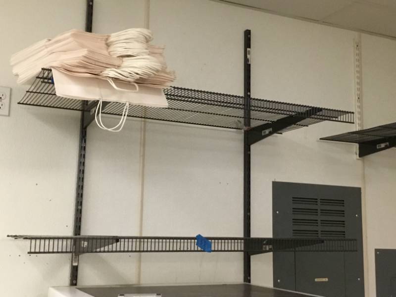 4 green wire shelving 48x20 with mounting brackets.