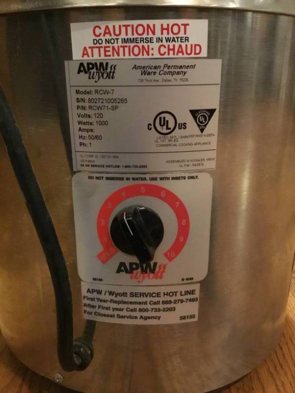 Classic APW Wyott  soup warmer Cook and serve
