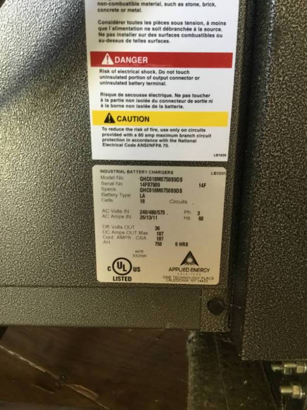 lot 1 image: Quarterhorse Opportunity charger Forklift Battery charger.