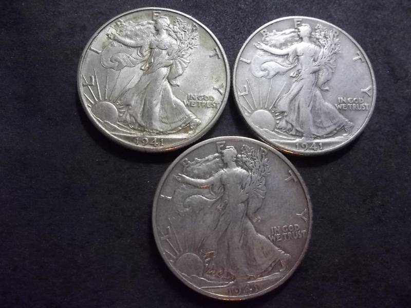 lot 97 image: 1941 P,D,S Walker Half Dollars
