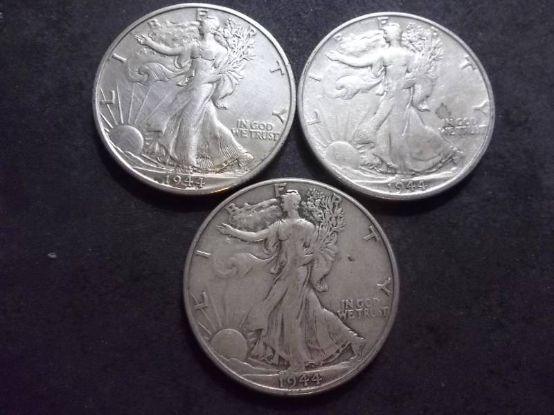 lot 100 image: 1944 P,D,S Walker Half Dollars