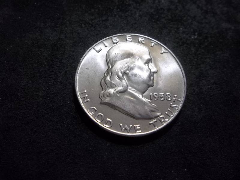lot 130 image: 1958 D  Franklin Half Dollar