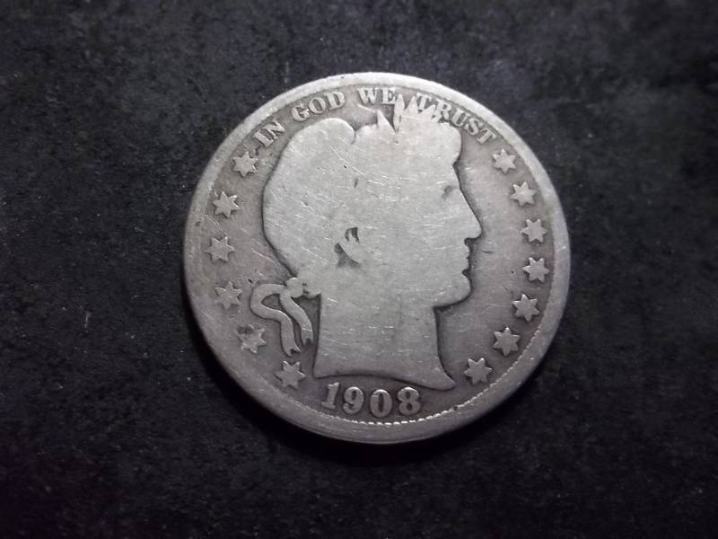 lot 58 image: 1908 D Barber Half Dollar