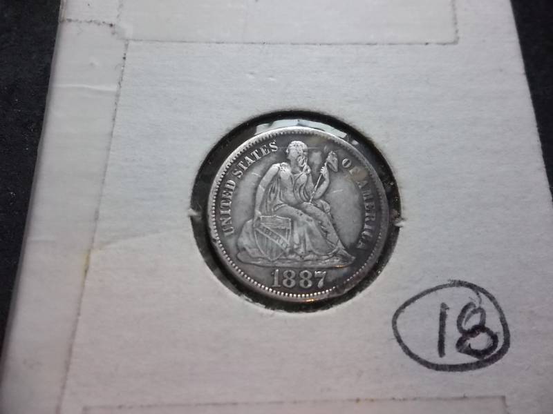 lot 144 image: 1887 Seated Liberty Dime