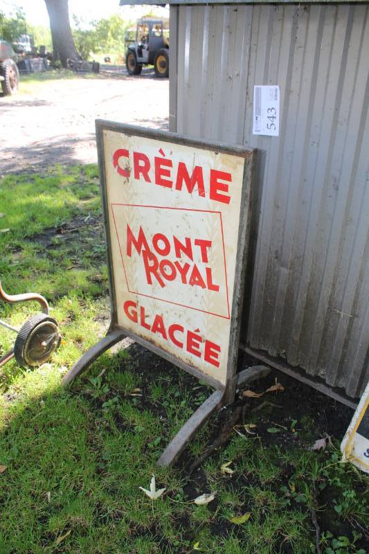 lot 543 image: Mont Royal Crme Glacee Metal Sign