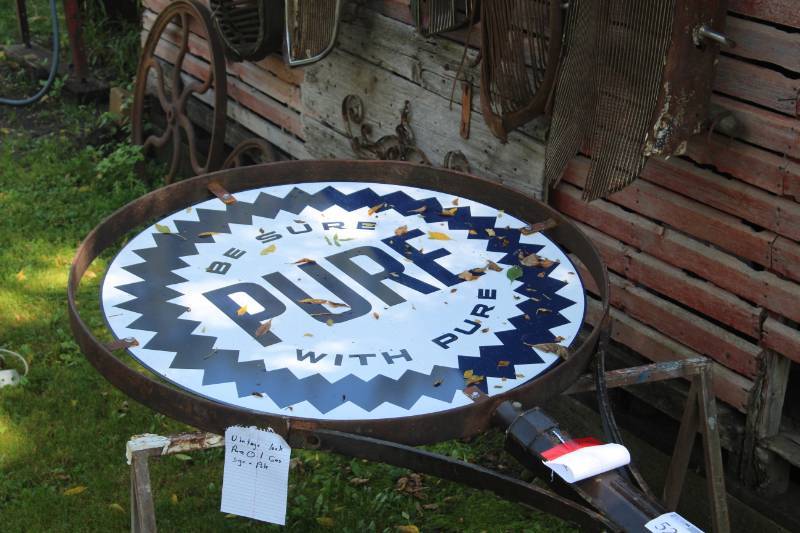 lot 525 image: Vintage Look 16ft. Pure Oil Sign and Pole