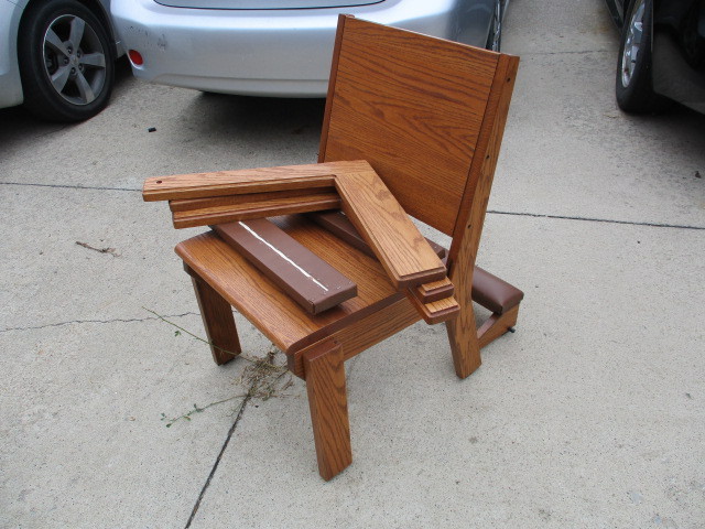 lot 26 image: Church Pew Chair with Kneeler