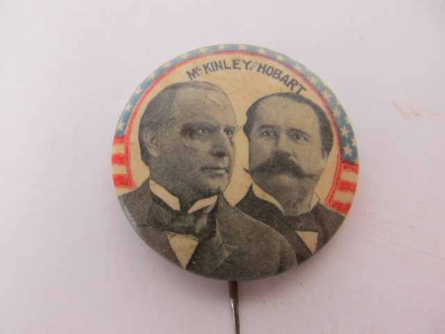 lot 29 image: Original Antique McKinley & Hobart Campaign Button
