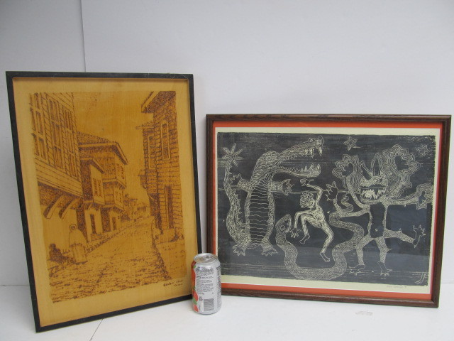 lot 83 image: 2 Framed & Signed Artworks