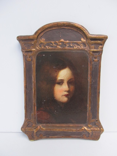 lot 125 image: Antique Arts & Crafts Period Old Master Style Wall Hanging