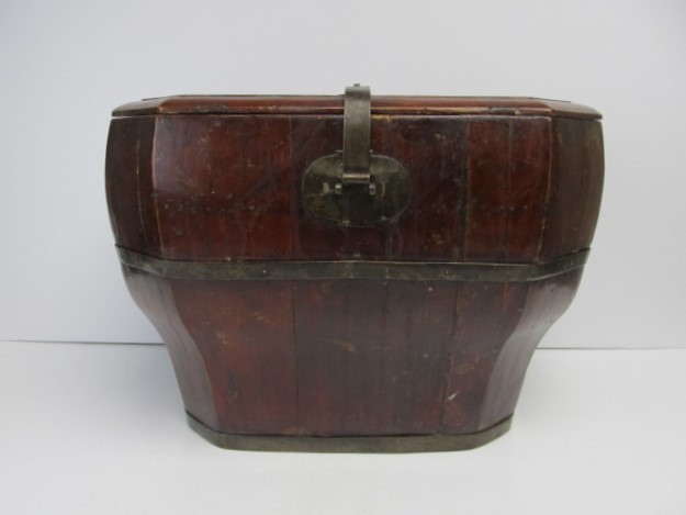 lot 110 image: Antique Oriental Rice BinBucket