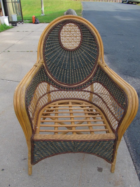 lot 157 image: Vintage Sculptural Wicker ArmchairRocker