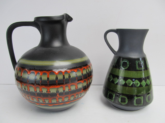 lot 169 image: Pair of Vintage Mid Century Art Pottery Pitchers