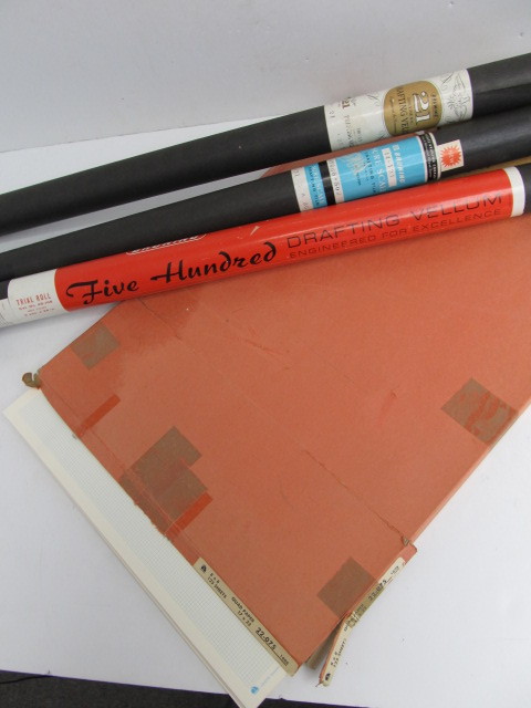 lot 201 image: Lot of Quality Vellum Drafting Paper etc