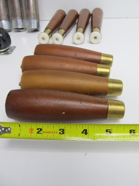 lot 203 image: Mid Century Table & Dresser Legs Casters etc