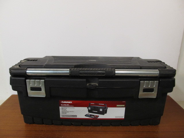 lot 272 image: Heavy Duty HUSKY Portable Tool Box wSome Tools