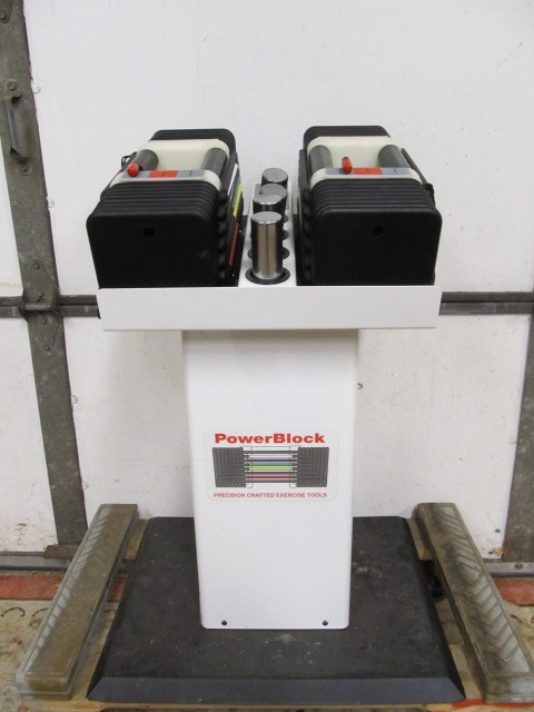 lot 227 image: Like-New POWERBLOCK Complete Weight Set wStand