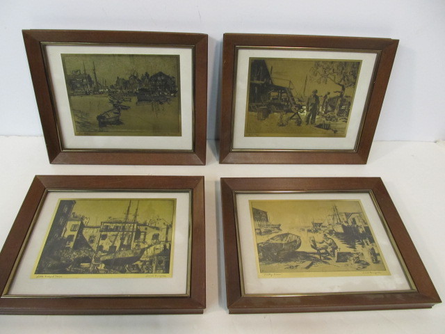 lot 234 image: 4 Vintage LIONEL BARRYMORE Framed Etched Metal Wall Plaques