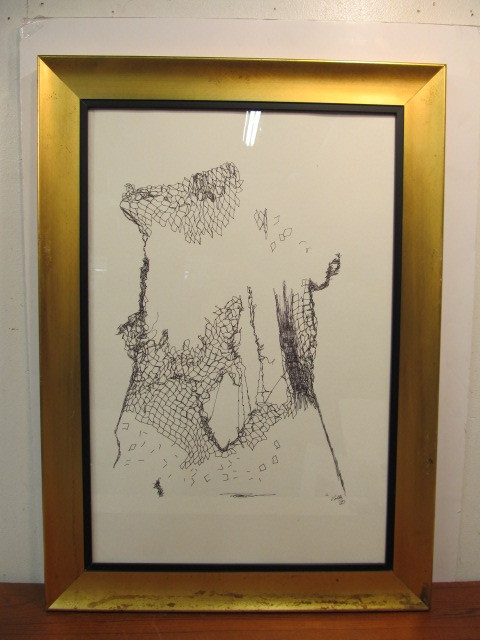lot 237 image: Original Larry VOLK Abstract Miro Style Art Signed