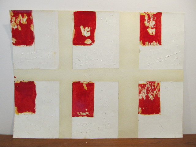 lot 238 image: Original VOLK Abstract Oil on Paper Painting, 7 Days of Creation Signed