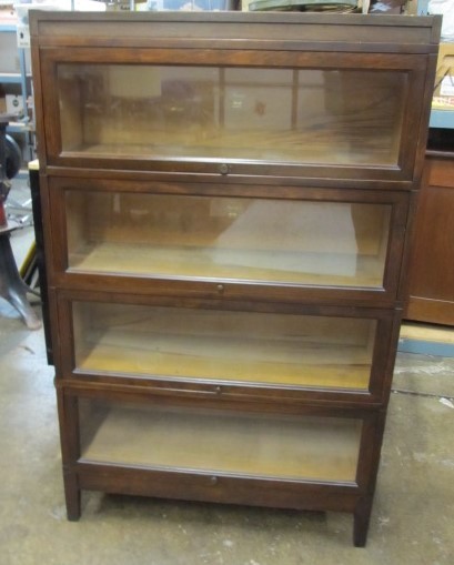lot 1 image: Antique MACEY 4-Section Lawyers Bookcase